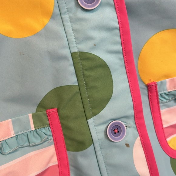 Matilda Jane Polka Dot Vinyl and Cotton Hooded Raincoat Size 6 (#2of2) - Picture 5 of 7